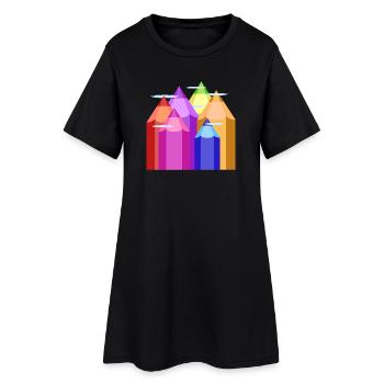 Peaks of Color - Frauen T-Shirt-Kleid - Schwarz - Vorne