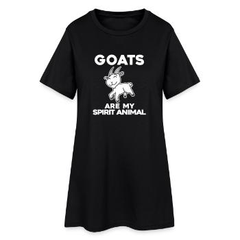 Ziege Ziegenbock Bock - Frauen T-Shirt-Kleid - Schwarz - Vorne