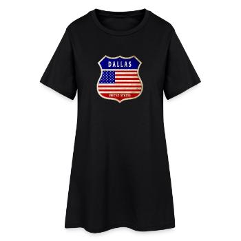 Dallas ÉTATS-UNIS Armoiries Drapeaux - Robe T-shirt Femme - noir - Devant