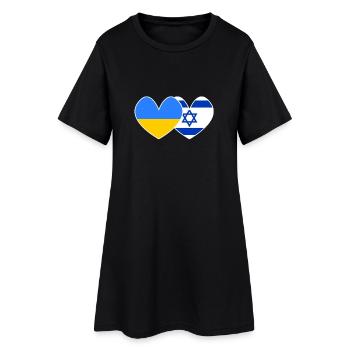 Soutien de l’Ukraine et d’Israël - Robe T-shirt Femme - noir - Devant
