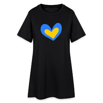 Ukraine Herz - Frauen T-Shirt-Kleid - Schwarz - Vorne