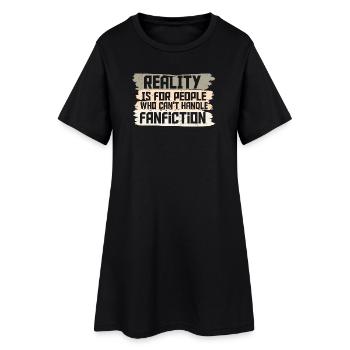 Conception de mashup de réalité et de fanfiction - Robe T-shirt Femme - noir - Devant