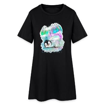 Offizielles Schlafshirt Schlafanzug Pyjama Pinguin - Frauen T-Shirt-Kleid - Schwarz - Vorne