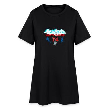 Haute-savoie - Robe T-shirt Femme - noir - Devant