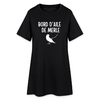 Merle, expression, bord d'aile de merle - Robe T-shirt Femme - noir - Devant