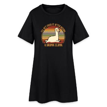 Drame Llama Je m’en remettrai Aufmerksam Machen - Robe T-shirt Femme - noir - Devant