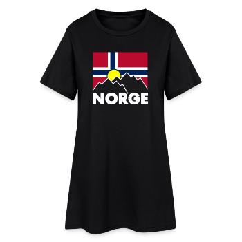 Norway flag with mountains - Women’s T-Shirt Dress - black - Front
