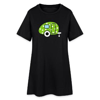 Caravane Caravane Points Verts Camping Oeuf de Pâques - Robe T-shirt Femme - noir - Devant