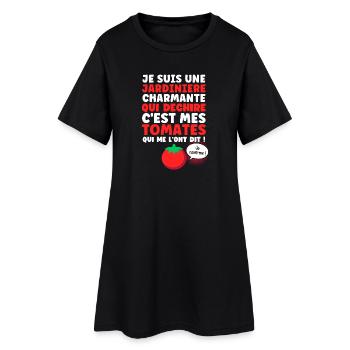 Je suis une Jardinière Charmante qui Déchire - Robe T-shirt Femme - noir - Devant