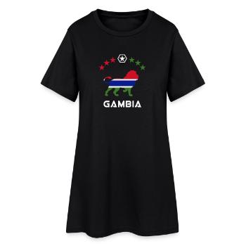 Design drapeau lion Gambie - Robe T-shirt Femme - noir - Devant