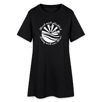 Bring mich ans Meer, lustiger Spruch mit Design - Frauen T-Shirt-Kleid - Schwarz - Vorne