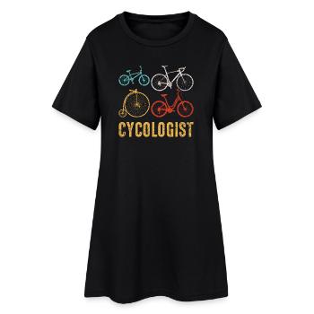 Montage cycliste du cyclologue - Robe T-shirt Femme - noir - Devant