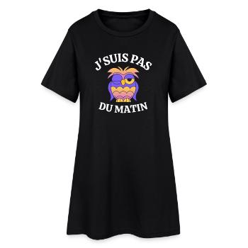 pas du matin, grincheux le matin - Robe T-shirt Femme - noir - Devant