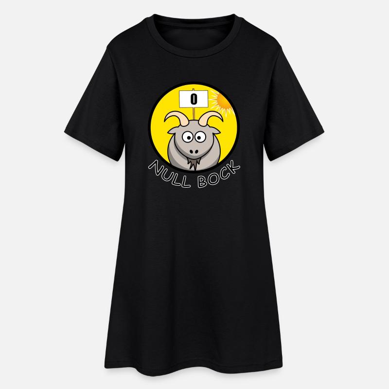 Null Bock Kein Bock Schafbock Ziegenbock Geschenk - Frauen T-Shirt-Kleid - Schwarz