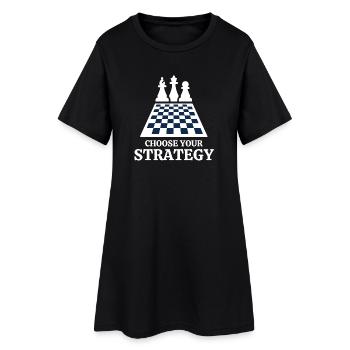 Schach, Schach, Schach und Mat - Frauen T-Shirt-Kleid - Schwarz - Vorne