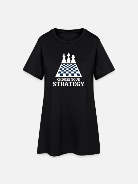 échecs, joueur d échecs, échec et mat - Robe T-shirt Femme - noir