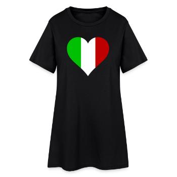 Cœur Italie - J’aime l’Italie - Robe T-shirt Femme - noir - Devant