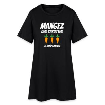 mangez des carottes, aimable - Robe T-shirt Femme - noir - Devant