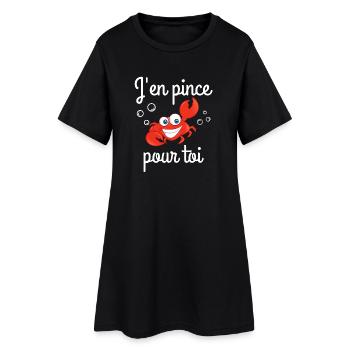 j'en pince pour toi, déclaration d'amour - Robe T-shirt Femme - noir - Devant