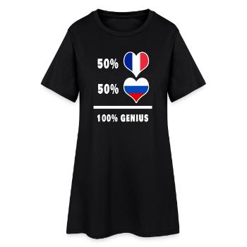 La France et la Russie génie / présent - Robe T-shirt Femme - noir - Devant