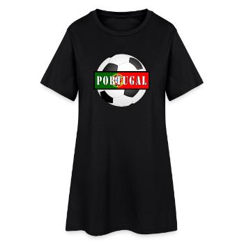 Cadeau pour la au Portugal - Robe T-shirt Femme - noir - Devant