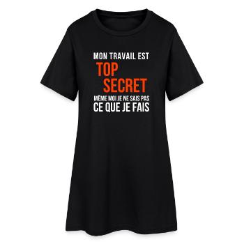 travail, travail humour - Robe T-shirt Femme - noir - Devant