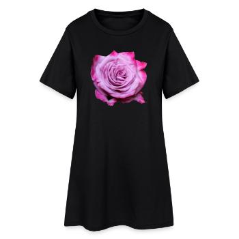 Fleur Rose Rose Fleur Fleurs Rose Rose Fleurs - Robe T-shirt Femme - noir - Devant