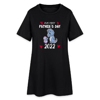 Fête des Pères 2022 - Première Fête des Pères - Robe T-shirt Femme - noir - Devant