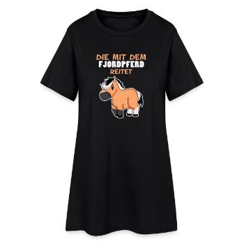 Norwegisches Fjordpferd Pferd Hauspferd - Frauen T-Shirt-Kleid - Schwarz - Vorne