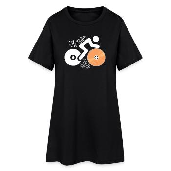 DJ Figure avec disques et notes musicales - Robe T-shirt Femme - noir - Devant