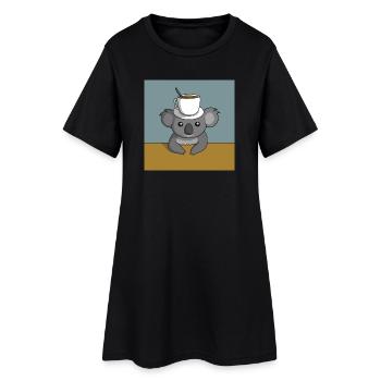 Pause café Koala - Robe T-shirt Femme - noir - Devant