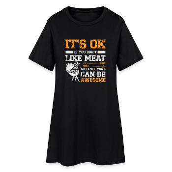 BBQ Grill Anti Végétarien Carnivore - Robe T-shirt Femme - noir - Devant
