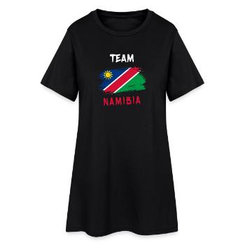 Team Namibia Flaggen Design - Frauen T-Shirt-Kleid - Schwarz - Vorne