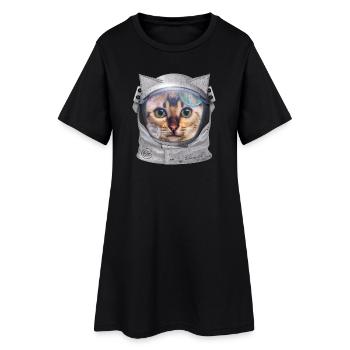 Un astronaute chat dans l’espace pour les amoureux des chats - Robe T-shirt Femme - noir - Devant