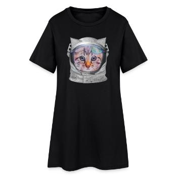Chat dans l’espace - Robe T-shirt Femme - noir - Devant