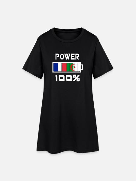 Algerien und Frankreich machen 100% - Frauen T-Shirt-Kleid - Schwarz