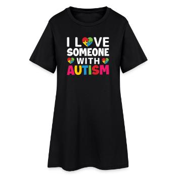 L’amour pour la conception de la sensibilisation à l’autisme - Robe T-shirt Femme - noir - Devant