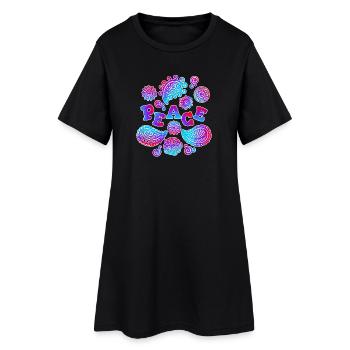 Peace Slogan Peace Movement Peace Love - Women’s T-Shirt Dress - black - Front