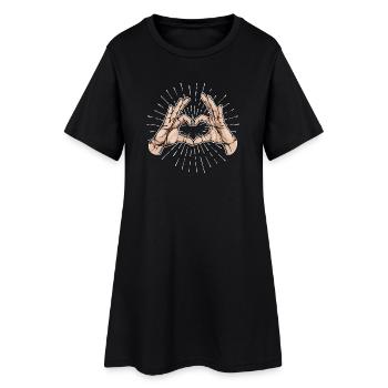 Cœur Paix Amour Humanité Mouvement pour la Paix - Robe T-shirt Femme - noir - Devant