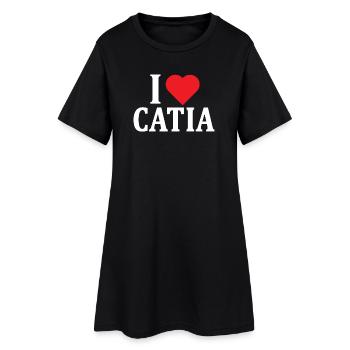 T-Shirt Ich liebe Catia T-Shirt Geschenkidee - Frauen T-Shirt-Kleid - Schwarz - Vorne