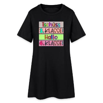 Grundschule Viertklässlerin - 4. Klasse - Frauen T-Shirt-Kleid - Schwarz - Vorne