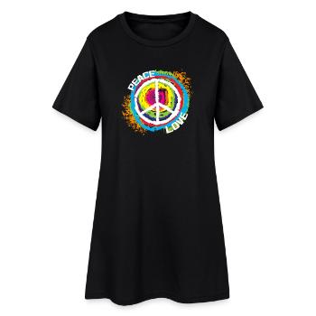 Aimer la paix Dire signe de paix Paix mondiale - Robe T-shirt Femme - noir - Devant