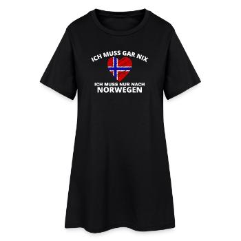 Norwegen - Frauen T-Shirt-Kleid - Schwarz - Vorne