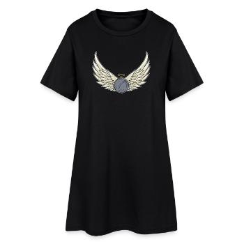 Ailes de boule bouler et joueur de pétanque - Robe T-shirt Femme - noir - Devant