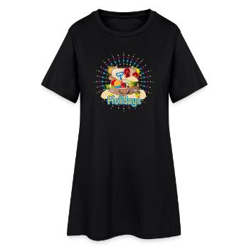 plein de valises emballées pour les vacances à la plage - Robe T-shirt Femme - noir - Devant