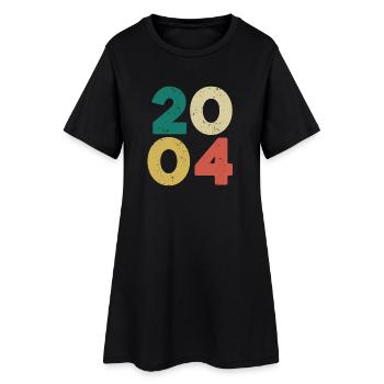 2004 - Millésime 2004 Rétro Vintage - Robe T-shirt Femme - noir - Devant