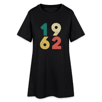 1962 - Millésime 1962 Rétro Vintage - Robe T-shirt Femme - noir - Devant