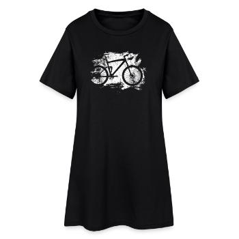 Coup de pinceau de la silhouette du vélo - Robe T-shirt Femme - noir - Devant