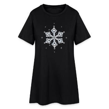 Snowflake Snow - Women’s T-Shirt Dress - black - Front