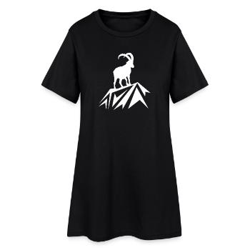 Steinbock Wandern Berge - Frauen T-Shirt-Kleid - Schwarz - Vorne